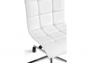 Офисное кресло Квадро экокожа белая / хром в Тарко-Сале - tarko-sale.mebel-74.com | фото