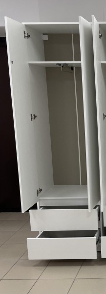 Шкаф 2-ств. с 2 ящиками и вешалкой "Бьянко" в Тарко-Сале - tarko-sale.mebel-74.com | фото