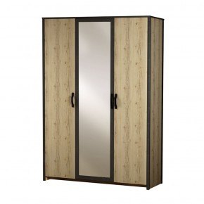 Шкаф 3-дверный с зеркалом №885 Гранж в Тарко-Сале - tarko-sale.mebel-74.com | фото
