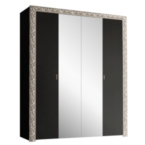Шкаф 4-х дв. (с зеркалами)  Premium черная/серебро (ТФШ1/4(П) в Тарко-Сале - tarko-sale.mebel-74.com | фото