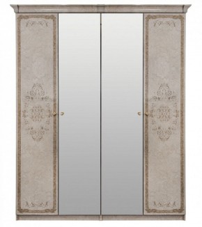 Шкаф 4-х створчатый (1+2+1) с Зеркалом "Патрисия" (крем) в Тарко-Сале - tarko-sale.mebel-74.com | фото