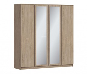 Шкаф 4х дверный с зеркалами Веста СБ-3082 (Дуб Сонома) в Тарко-Сале - tarko-sale.mebel-74.com | фото