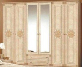 Шкаф 6-и дверный с зеркалами (02.146) Рома (беж) в Тарко-Сале - tarko-sale.mebel-74.com | фото