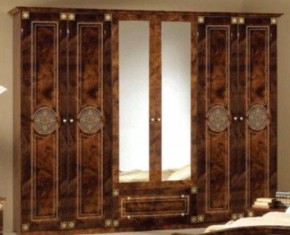 Шкаф 6-и дверный с зеркалами (02.146) Рома (орех) в Тарко-Сале - tarko-sale.mebel-74.com | фото
