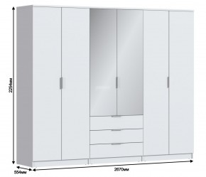 Шкаф 6-ти дверный Николь СБ-2593/1 (Белый) в Тарко-Сале - tarko-sale.mebel-74.com | фото