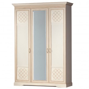 Шкаф для одежды 3-дверный №800 Парма кремовый белый в Тарко-Сале - tarko-sale.mebel-74.com | фото
