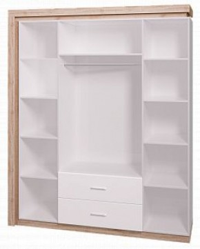 Шкаф для одежды с ящиками 4-х створчатый с зеркалом Люмен 16 в Тарко-Сале - tarko-sale.mebel-74.com | фото