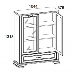 Шкаф с витриной 1V1D1SL, MONAKO, цвет Сосна винтаж/дуб анкона в Тарко-Сале - tarko-sale.mebel-74.com | фото