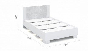 Спальня Аврора Кровать 120 со встроенным основанием под матрас Белый/Ателье светлый в Тарко-Сале - tarko-sale.mebel-74.com | фото