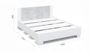 Спальня Аврора Кровать 160 со встроенным основанием под матрас Белый/Ателье светлый в Тарко-Сале - tarko-sale.mebel-74.com | фото