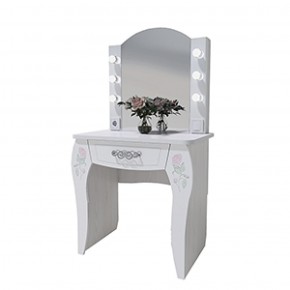 Стол туалетный Розалия №12 + ПОДСВЕТКА (лиственница белая, омела) в Тарко-Сале - tarko-sale.mebel-74.com | фото